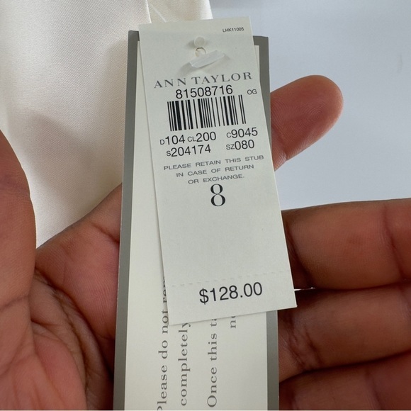 Ann Taylor celebrations cream dress sleeveless size 8 event wedding flower girl - Picture 8 of 12